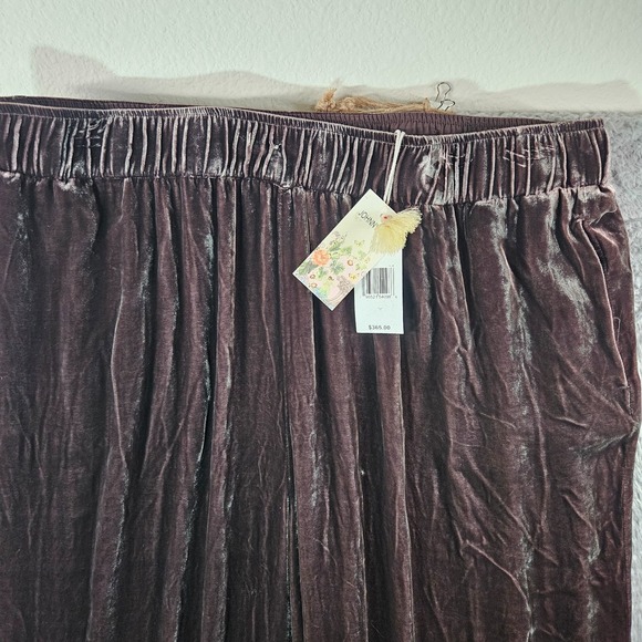 $365 NEW Johnny Was Velvet‎ Wide Leg Pant XXL Butterfly Embroidered Brown - Picture 7 of 16